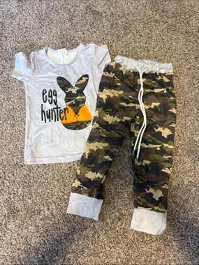 Kids Easter Camo Jogger Sweatpants - Green Camo